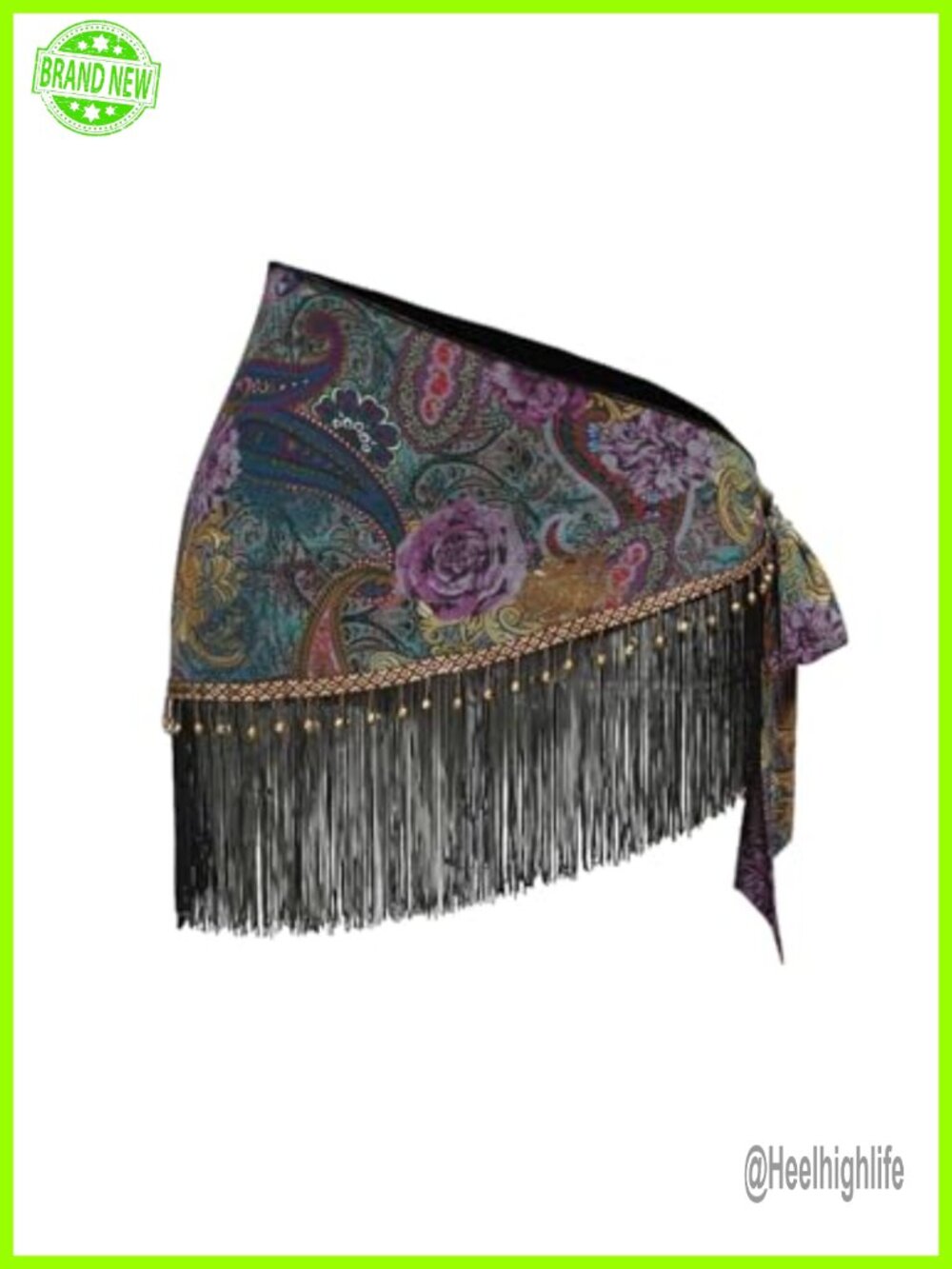 Boho Wrap Fringe Mini Skirt Beach Cover Up Low Waisted Tie Side